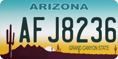AZ license plate AFJ8236