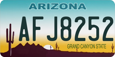 AZ license plate AFJ8252