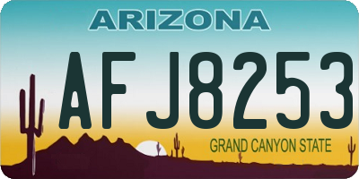AZ license plate AFJ8253