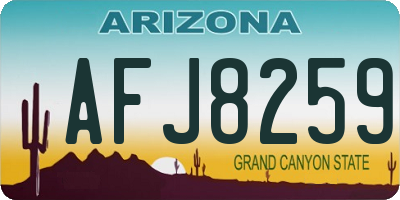 AZ license plate AFJ8259