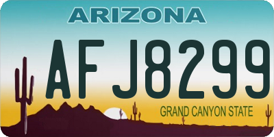 AZ license plate AFJ8299