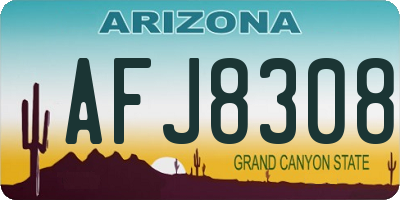 AZ license plate AFJ8308