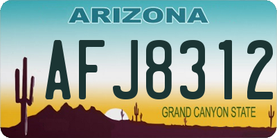 AZ license plate AFJ8312