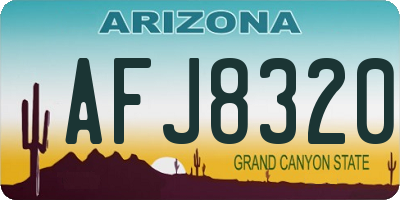 AZ license plate AFJ8320