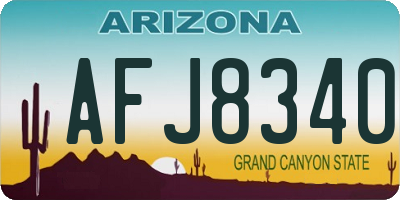 AZ license plate AFJ8340