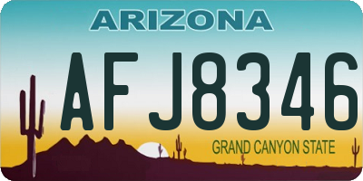 AZ license plate AFJ8346