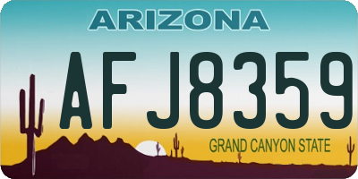 AZ license plate AFJ8359
