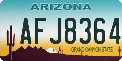 AZ license plate AFJ8364
