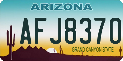 AZ license plate AFJ8370