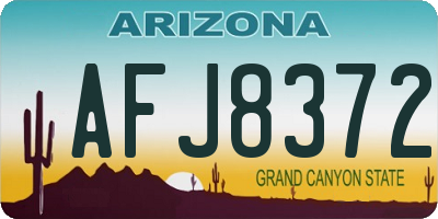 AZ license plate AFJ8372
