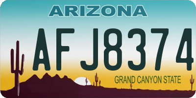 AZ license plate AFJ8374