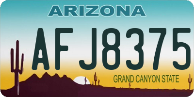 AZ license plate AFJ8375