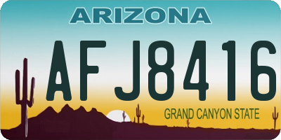 AZ license plate AFJ8416