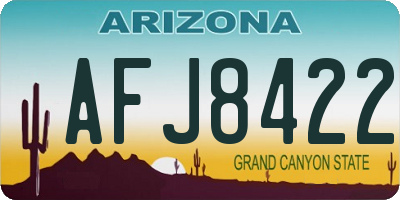 AZ license plate AFJ8422