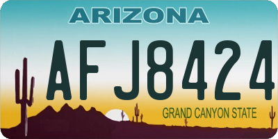 AZ license plate AFJ8424