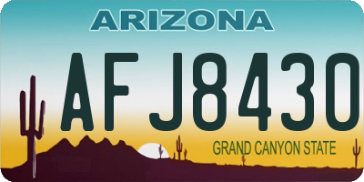 AZ license plate AFJ8430