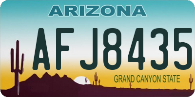 AZ license plate AFJ8435