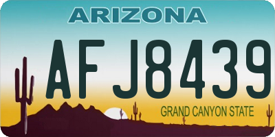 AZ license plate AFJ8439