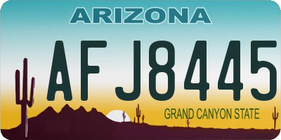 AZ license plate AFJ8445