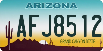 AZ license plate AFJ8512
