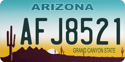 AZ license plate AFJ8521