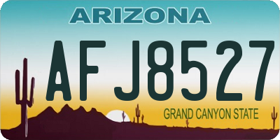 AZ license plate AFJ8527