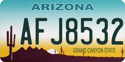 AZ license plate AFJ8532