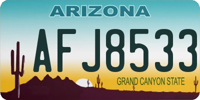 AZ license plate AFJ8533
