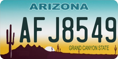 AZ license plate AFJ8549