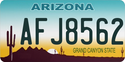 AZ license plate AFJ8562