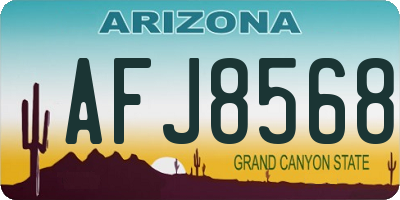 AZ license plate AFJ8568