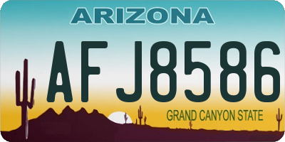 AZ license plate AFJ8586