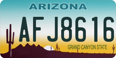 AZ license plate AFJ8616