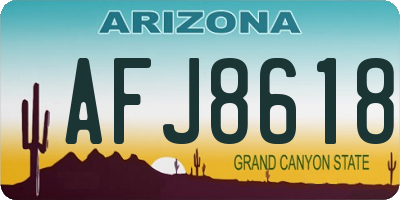 AZ license plate AFJ8618