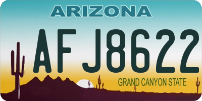 AZ license plate AFJ8622