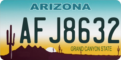 AZ license plate AFJ8632