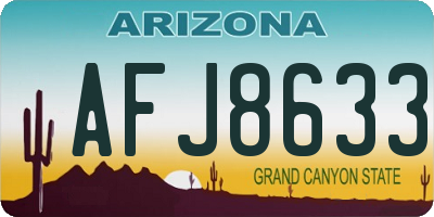 AZ license plate AFJ8633