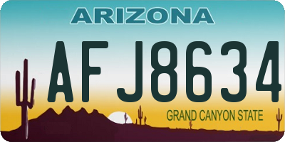 AZ license plate AFJ8634