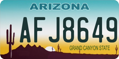 AZ license plate AFJ8649
