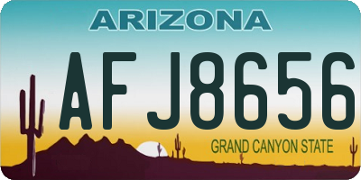 AZ license plate AFJ8656