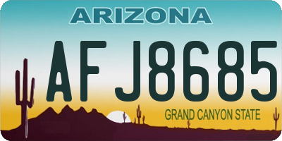 AZ license plate AFJ8685