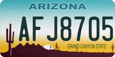 AZ license plate AFJ8705