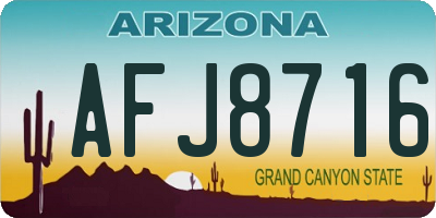 AZ license plate AFJ8716