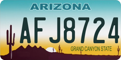 AZ license plate AFJ8724