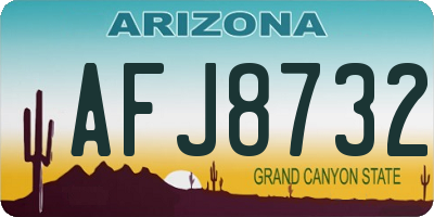 AZ license plate AFJ8732