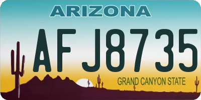 AZ license plate AFJ8735