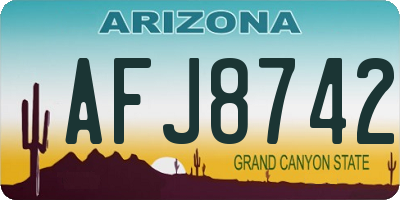 AZ license plate AFJ8742