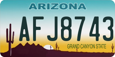 AZ license plate AFJ8743