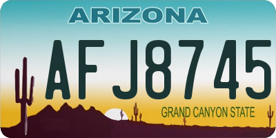 AZ license plate AFJ8745