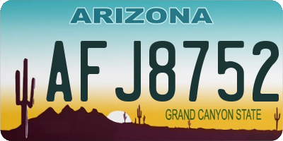 AZ license plate AFJ8752